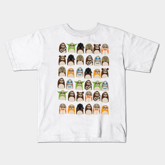 Sci-Fi Sloths Kids T-Shirt by nickemporium1